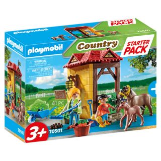 Playmobil Country Starter Pack Box et poneys