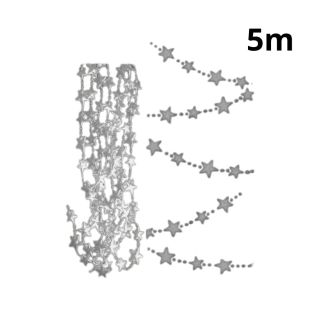 GUIRLAND METALLIQUE ETOILES 5M 3 COUL ASS-Grey