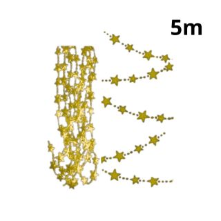 GUIRLAND METALLIQUE ETOILES 5M 3 COUL ASS-Doré