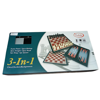 Jeu d'échecs 3 IN 1: Échecs Dames Backgammon -SULIDAA