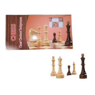 Jeu d'échecs En Bois Chess Checkers Backgammon