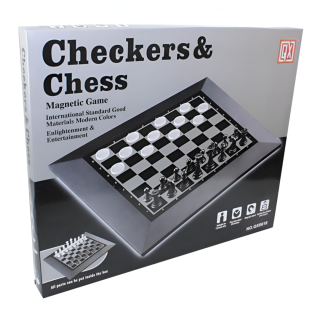 Jeu d'échecs et Dames magnétique 2 en 1