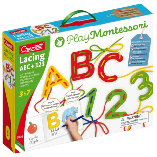 JEU DE LASSAGE LETTRES & CHIFFRES Montessori -  Quercetti 