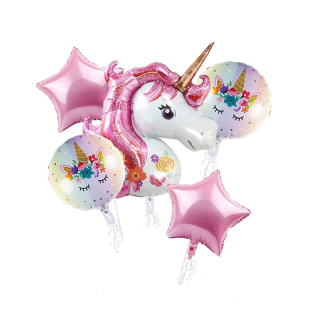 KIT 5 BALLONS UNICORN