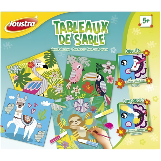 KIT TABLEAUX DE SABLE COLORE ANIMAUX - Joustra