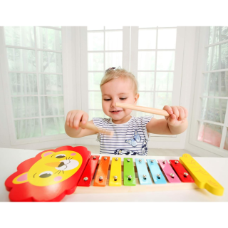 Lion Xylophone En Bois - Manchot