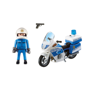 Moto de policier avec gyrophare Playmobil 