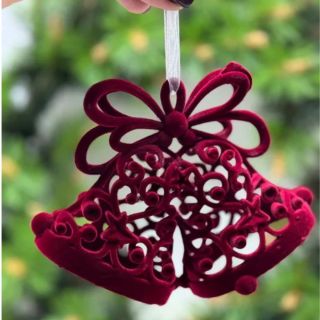 PAQUET 1 CLOCHE VELOURS BORDEAUX 15 x 13 CM