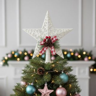 PAQUET 1 ETOILE SAPIN BLANCHE 19 x 21 CM