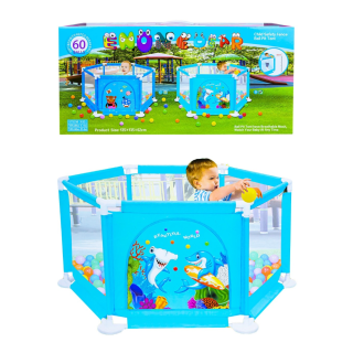 Parc bébé avec 60 balles - ENONEDEAR-BabyShark