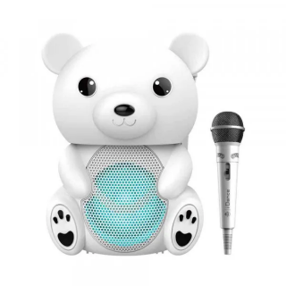 Portable Party Speaker with Karaoke Blanc