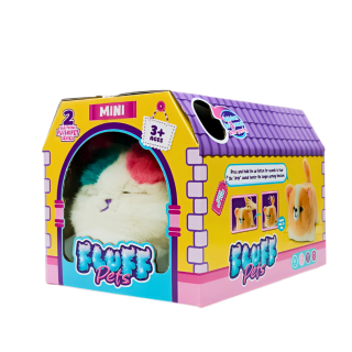 Peluche Fluff Pets-Rose / bleu