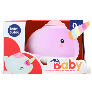 Baleine licorne en peluche Musicale et Lumineuse  - Violet