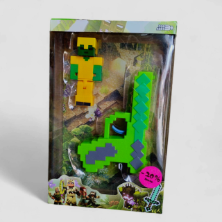 Pistolet  Minecraft et mini figurine 