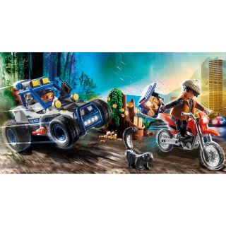 POLICIER AVEC VOLEUR MOTO PLAYMOBIL