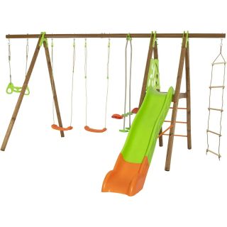 Portique de jeux en bois poutre métal OCTAVO  8 enfants - Trigano