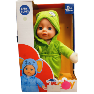 Poupée bébé avec peignoir de bain