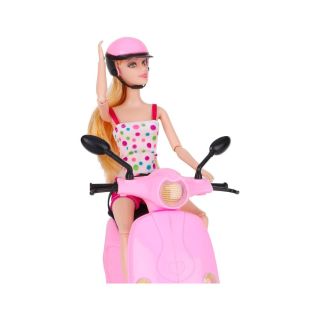 Poupée Barbie Avec Moto Vespa - Kin yaer