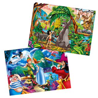 PUZZLE 2X20 Clementoni-Livre de la Jungle