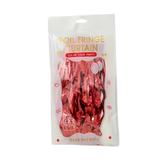 Rideau Métallisé Rouge à Franges