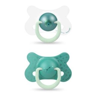 Pack de 2 Sucettes Anatomiques vert et blanc - Suavinex