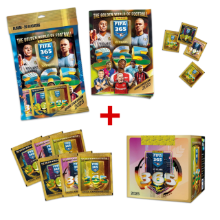 Starter Pack Album Panini FIFA 365™ 2025 + 20 Stickers + Boîte de 50 Pochettes