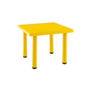 Table carrée en plastique Jaune 60*60*50