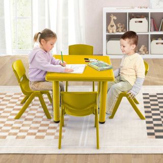 Table carrée en plastique Jaune 60*60*50