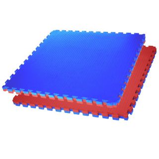 Tapis Puzzle Reversible 2.5cm bleu/rouge