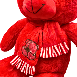 Teddy l'Ours en peluche Rouge de 80cm 