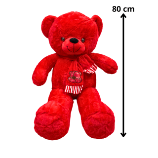 Teddy l'Ours en peluche Rouge de 80cm 