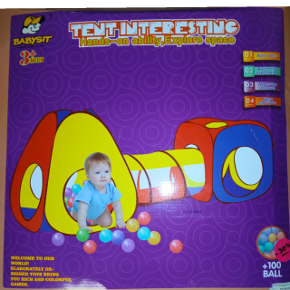 Tente avec tunnel 100 balles