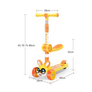Trottinette  Pliable Avec Siège Pour Enfants-Vert