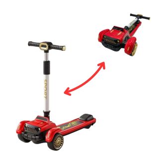 Trottinette Voiture Pour Enfant Pliable et Musical-Rouge