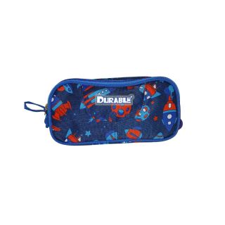 Trousse Durable avec Zip -Bleu