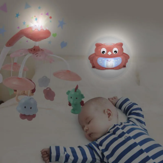 Mobile musical hibou pour lit de bébé