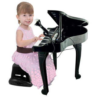 WINFUN Grand piano noir avec tabouret